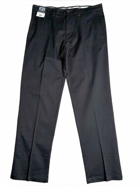 Haggar Ultimate Travel Khaki Straight Fit Stretch Dress Pants‎ Black 34x32 NWT